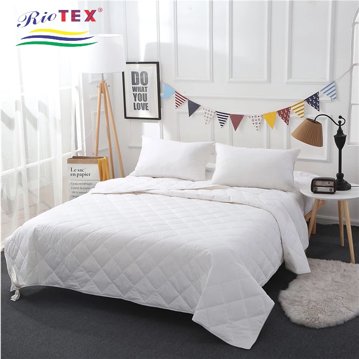 Mền Cotton trắng trơn RIOTEX Chần Bông Cao Cấp Trắng Trơn Cho Khách Sạn, Nhà Nghỉ...