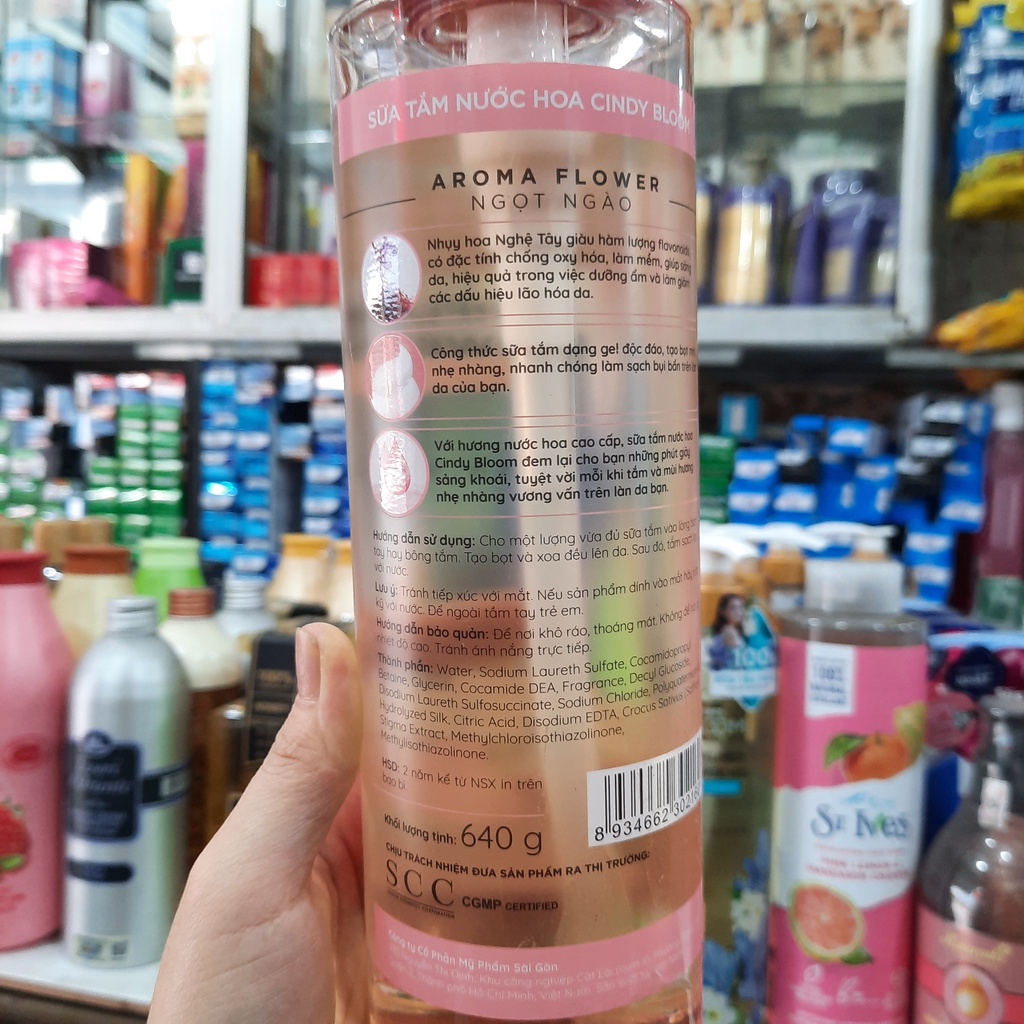 Sữa Tắm Nước Hoa CinDy Bloom AROMA FLOWER Ngọt Ngào 640g