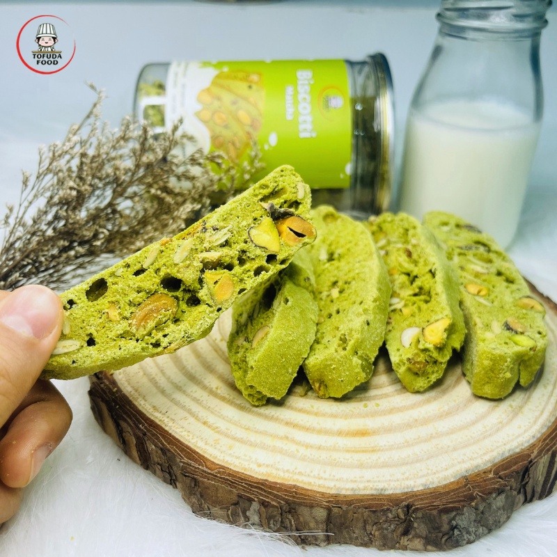 Bánh Biscotti nguyên cám ăn kiêng vị trà xanh tăng cơ dành cho người giảm cân, tiểu đường, eatclean TOFUDA BISMATCHA250 | BigBuy360 - bigbuy360.vn