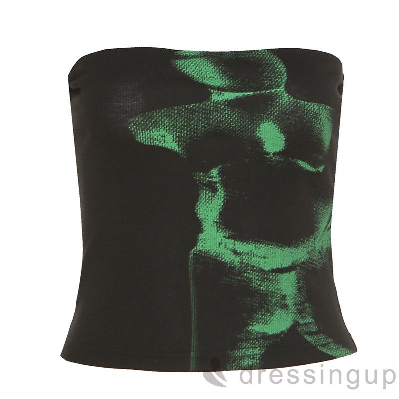 Áo Tank Top Không Dây Nhuộm Màu Độc Đáo Thời Trang Cho Nữ