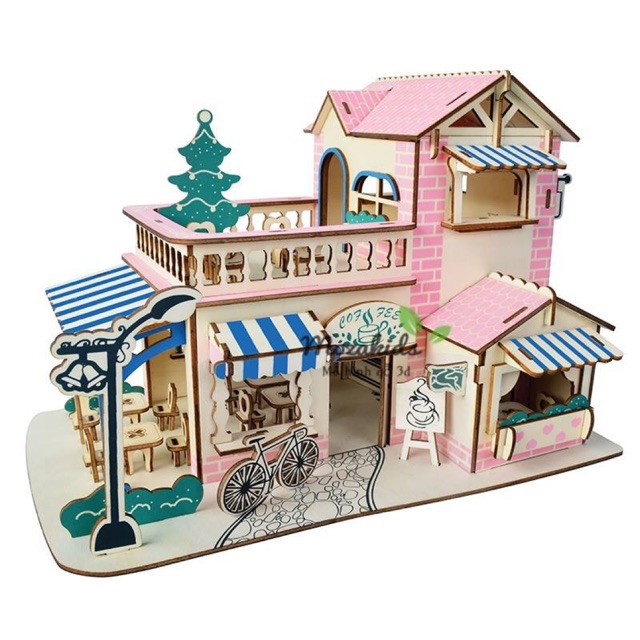 Mô hình gỗ quán cafe