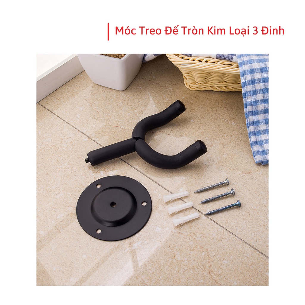 Móc treo đàn guitar, ukulele ngắn đế tròn kim loại 3 đinh chắc chắn Viet Passion