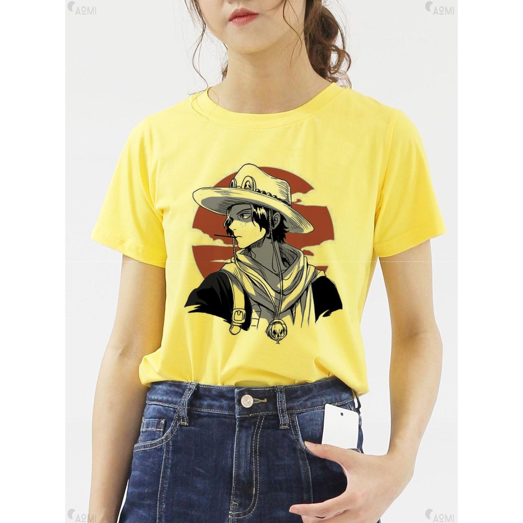 ÁO THUN NAM NỮ AT1477 ACE NGẬM TĂM ONE PIECE THỜI TRANG AOMI unisex PHONG CÁCH CÁ TÍNH ĐẸP