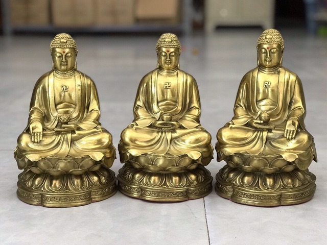 Phật Tổ A Di Đà ngồi Đài Sen Bằng đồng