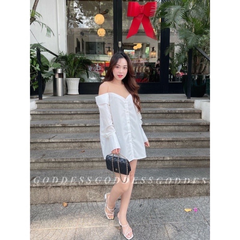 Áo sơmi tay dài phối lưới