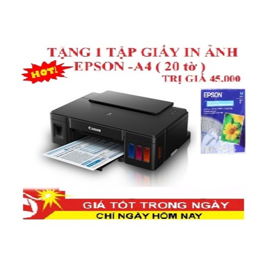 Máy In Phun Màu Canon Pixma G1010 Tặng giấy ảnh (Hàng chính hãng) | BigBuy360 - bigbuy360.vn