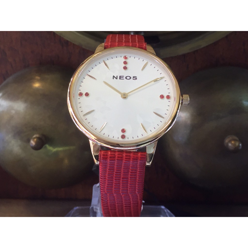Đồng hồ nam dây da Neos L40727 dây da đỏ