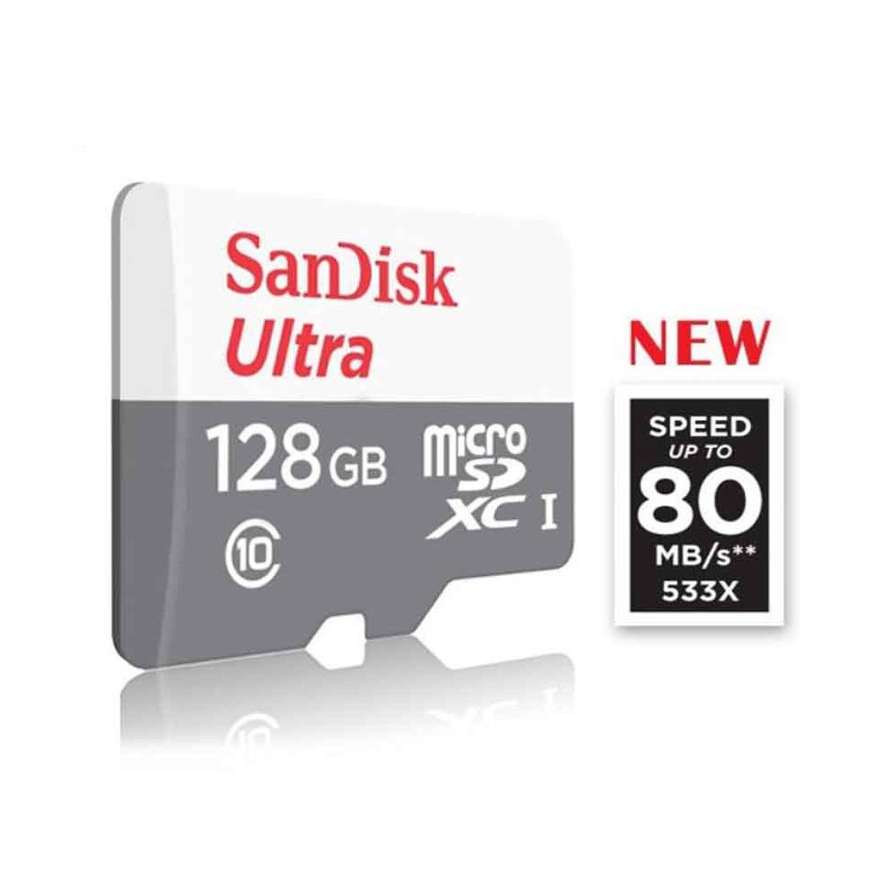 Thẻ nhớ micro SDXC Sandisk 128GB upto 80MB/s 533X Ultra UHS-I + Đầu đọc thẻ | BigBuy360 - bigbuy360.vn