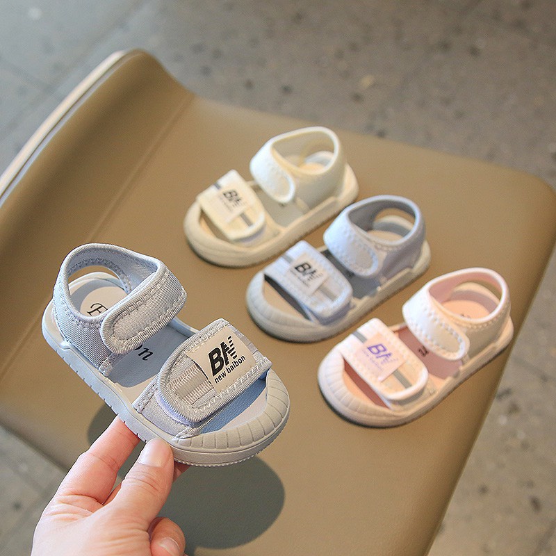 Sandal cho bé trai bé gái tập đi hồng có quai dán ngang tùy chỉnh chống vấp siêu mềm full box C7