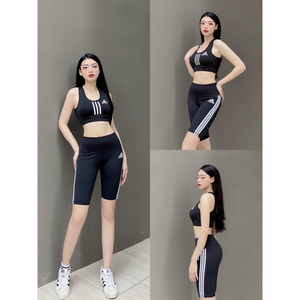 Đồ tập gym nữ Das Áo bra Quần lỡ tập gym, yoga, aerobic, chạy bộ ( sẵn mút ngực)