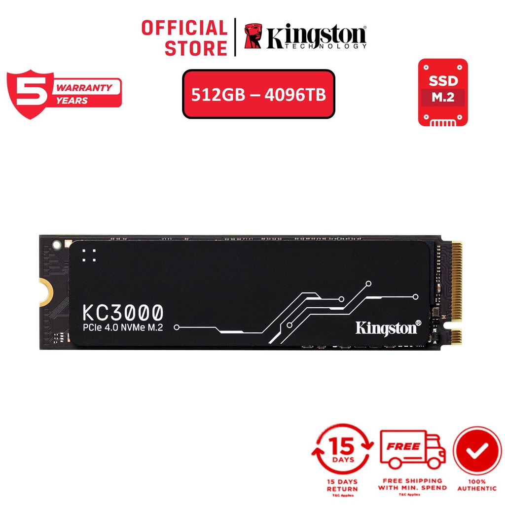 Ổ cứng SSD Kingston KC3000 4096Gb PCIe 4.0 NVMe M.2 SSD Hiệu năng cao dành cho máy tính để bàn và máy tính xách tay