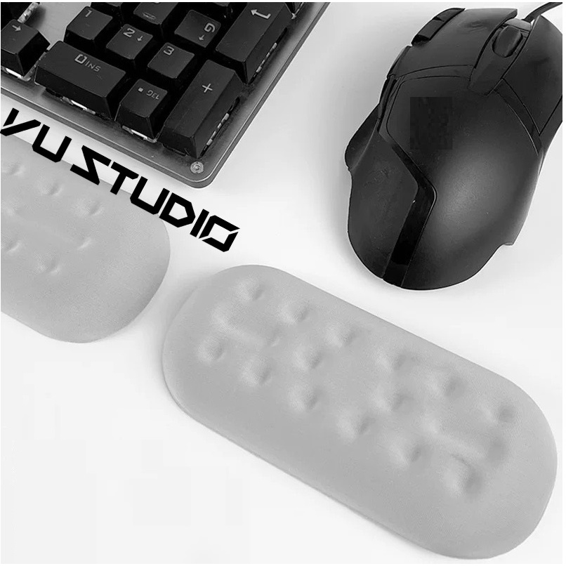 Kê tay bàn phím đệm kê cổ tay bằng cao su non memory foam kiêm bàn di chuột mouse pad Vu Studio (cao su non)