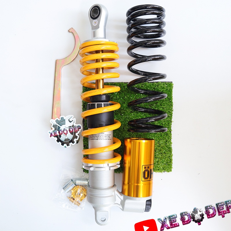 Phuộc Ohlins Vario Mẫu Đẹp Nhất Ty Vàng Có 2 lò xo 2 núm vặn