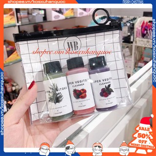 SET 3 SỮA RỬA MẶT RAU CỦ QUẢ THẢI ĐỘC WONDER BATH SUPER VEGITOKS CLEASINH Mini 30ML
