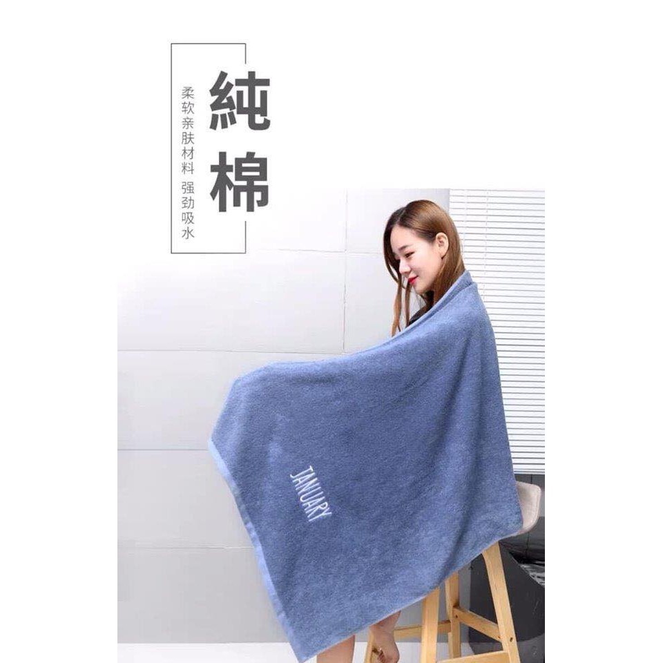 Khăn Tắm 100% Cotton Loại 70x140cm - Siêu Mềm Mại - Siêu Thấm Hút - Thêu Tên Các Tháng