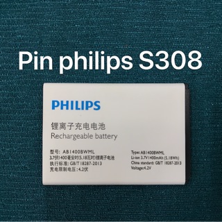 Pin philips s308 kí hiệu ab140bwml zin-mới 100%
