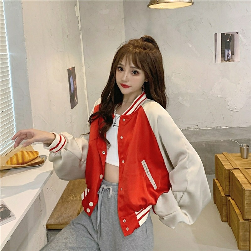 Áo Khoác Dù Nữ Croptop Cổ Bomber Cúc Bấm Chữ Lưng - ĐĂNG QUANG FASHION