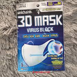 Khẩu trang Unicharm 3D Mask Virus Block