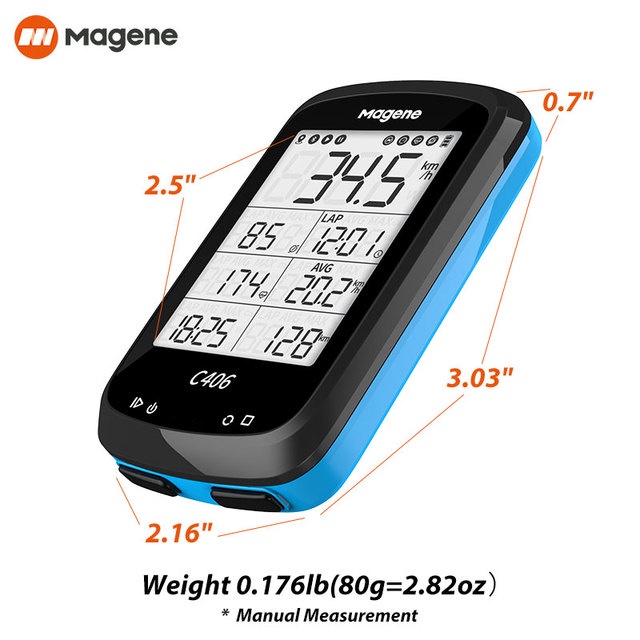 Máy tính GPS Magene C406 Máy tính đường bộ MTB Xe đạp thông minh không dây chống thấm nước Đồng hồ đo tốc độ không dây Bluetooth ANT + Bản đồ dữ liệu xe đạp Máy đo tốc độ