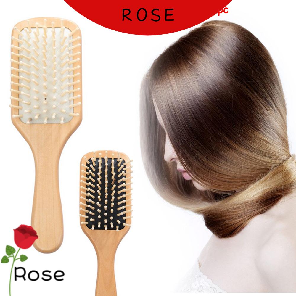 Lược Chải Tóc Có Túi Khí Tay Cầm Bằng Gỗ Nhiều Màu Sắc Chống Tĩnh Điện