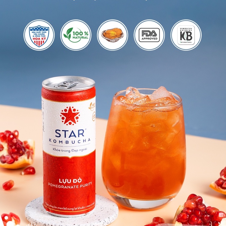 Combo 2 Thùng 12 Lon Trà Star Kombucha mix vị