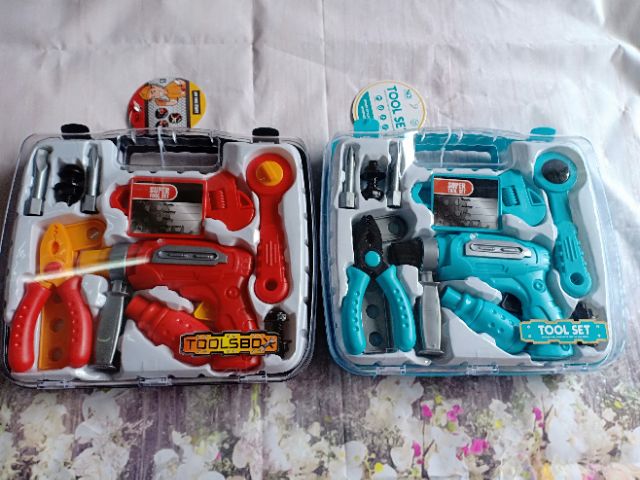Vali dụng cụ sửa chữa đồ chơi cho bé, máy khoan quay được