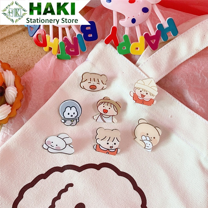 Huy hiệu cài áo balo HAKI, ghim cài áo hoạt hình cute dễ thương đáng yêu