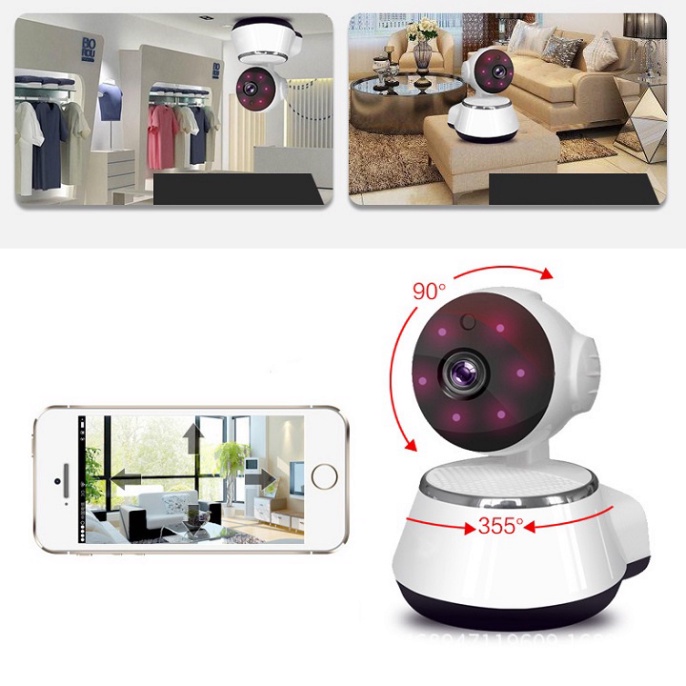 Camera Không Dây Thông Minh 360°FreeShipIP Wifi V380 Pro Full HD 1080p - Đàm Thoại 2 Chiều - Phát Hiện Chuyển Động