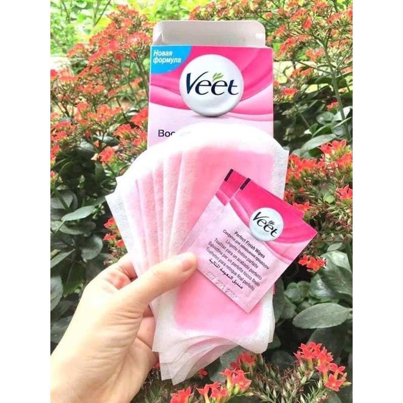 Miếng dán wax lông veet 10 miếng tặng kèm 2 gói dưỡng hàng nội địa Nga