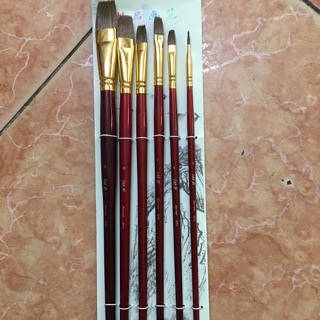 Bộ bút lông mềm tự nhiên 6 cây sunway