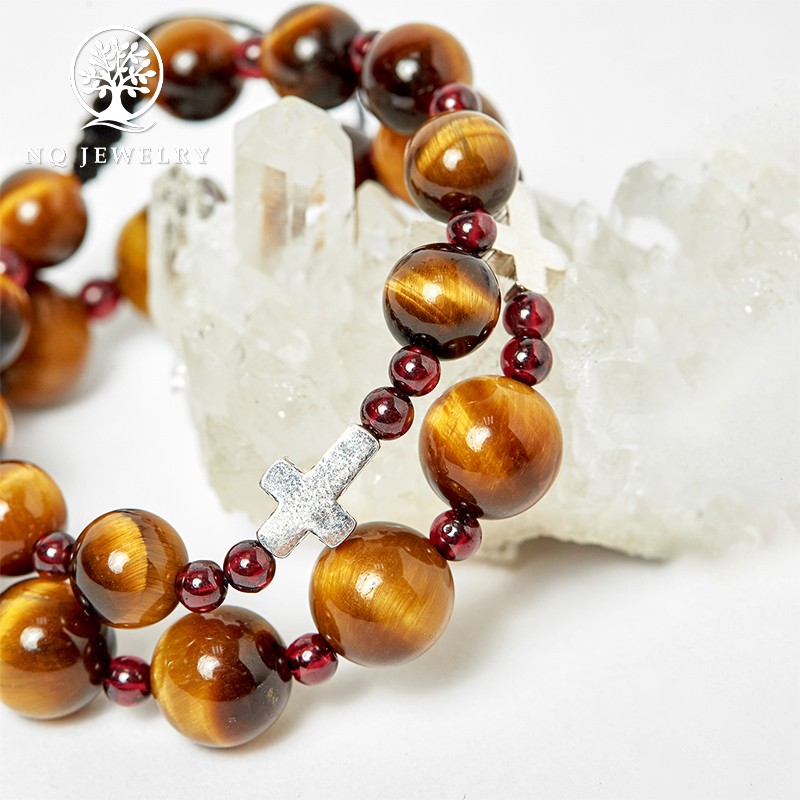 Cặp Vòng Mân Côi - Chuỗi Mân Côi Mẹ Và Bé MH Vàng Nâu NQ Jewelry Lớn 52mm, Nhỏ 40mm