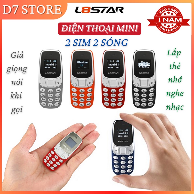 Điện Thoại Mini L8STAR BM10 2 Sim 2 Sóng - Lắp Thẻ Nhớ Nghe Nhạc - Thay Đổi Giọng Nói - Kết Nối Bluetooth Đủ 5 Màu