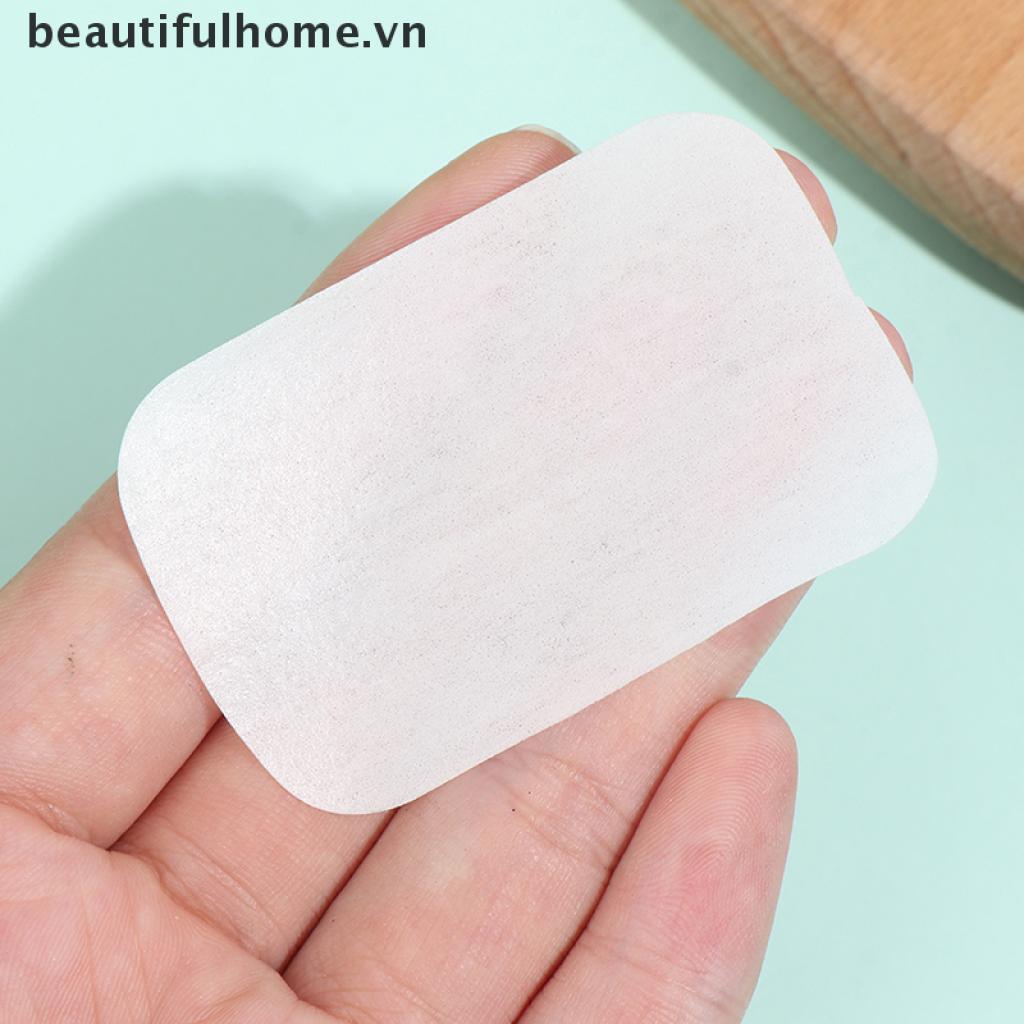 [Hàng mới về] 100 Miếng xà phòng giấy rửa tay tiện lợi khi đi du lịch