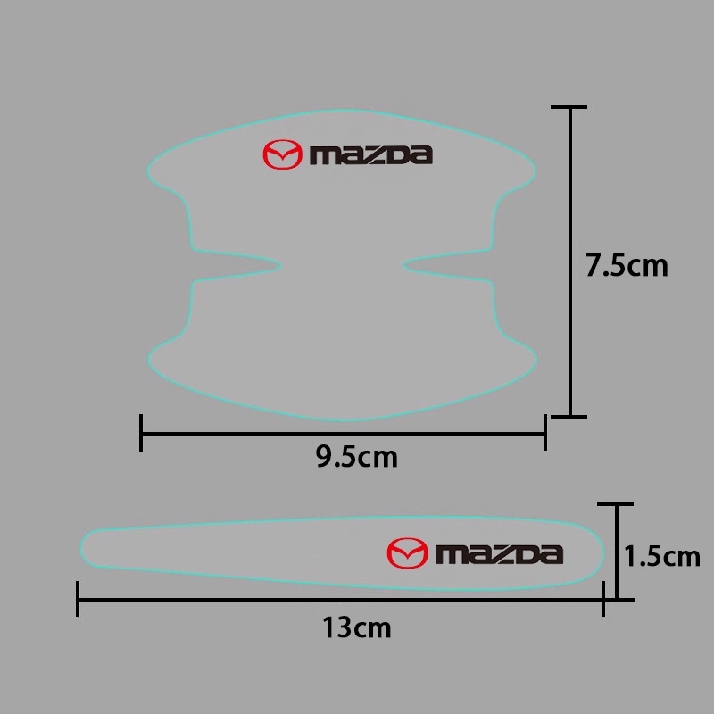 Bộ 4 Miếng Dán Tay Nắm Cửa Xe Hơi Mazda 2 3 6 CX4 CX3 CX5 Atenza Axela