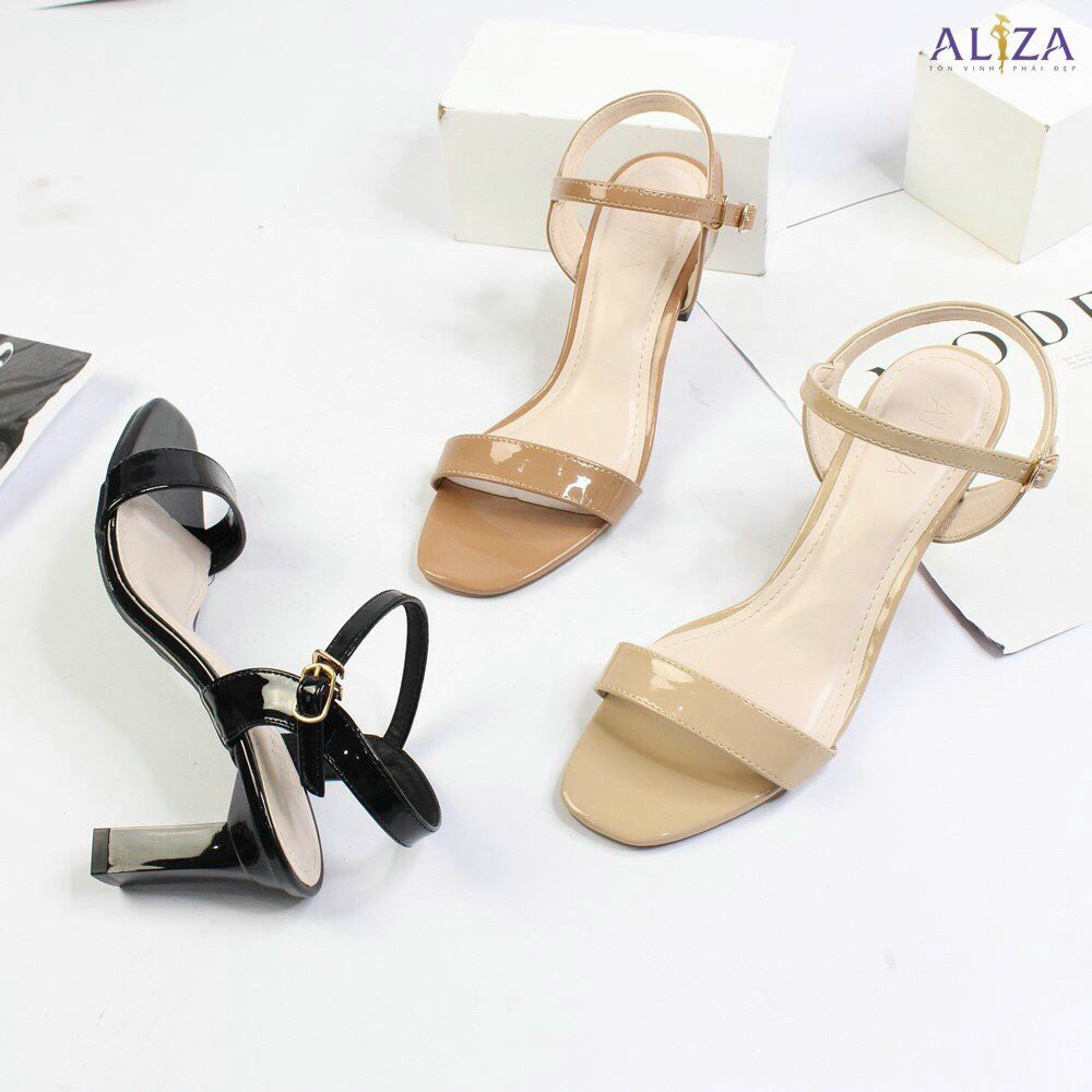Giày sandal 7 phân gót trụ phối dây mảnh _A10T