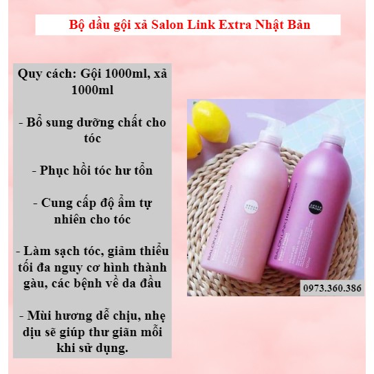 BỘ DẦU GỘI- XẢ SALON LINK EXTRA NHẬT BẢN 2000ML