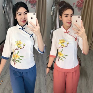 Đồ Lam Đi Chùa # Tàu Lụa Quần Váy ,Nhiều Màu