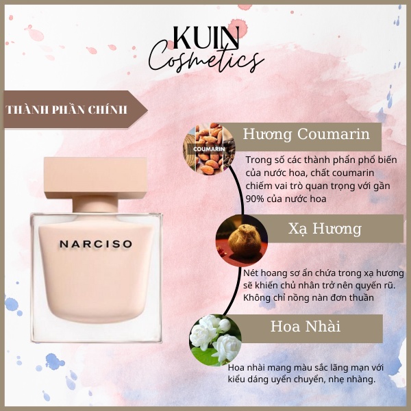 Nước hoa nữ Narciso Poudree 90ml- Nàng “tiểu thư kiêu kỳ” Mong manh, thuần khiết, dịu nhẹ, thanh lịch - Lưu hương lâu