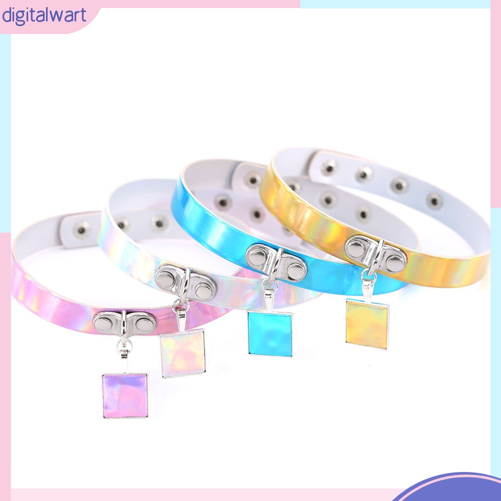 Vòng cổ choker mặt thánh giá màu hologram cá tính trẻ trung dành cho nữ
