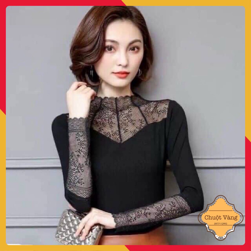 ÁO GIỮ NHIỆT LÓT LÔNG CỔ VÀ TAY REN