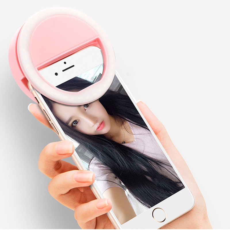 Đèn LED Kẹp Điện Thoại Hỗ Trợ Chụp Ảnh Selfie Cho Nữ