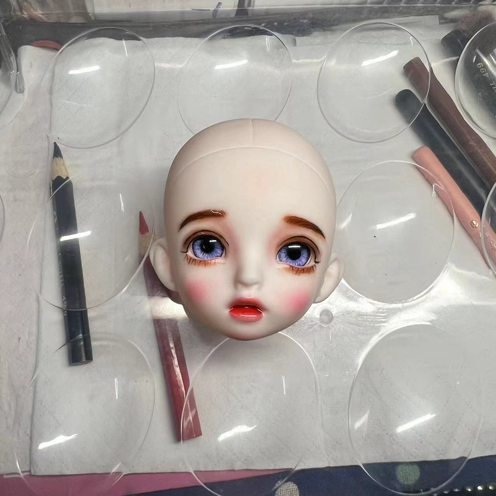 Đầu Búp Bê Trang Điểm 6 Điểm 16cm 16cm bjd Đầu Búp Bê Trang Điểm 3d Thay Đổi Sáu Điểm