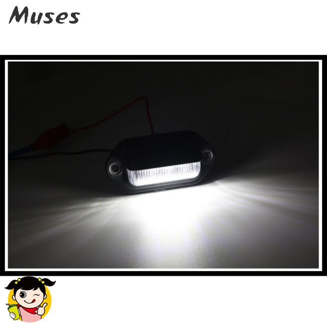 Set 2 đèn soi biển số với 6 bóng LED 12-24V dành cho xe ô tô/xe tải/tàu thuyền Muse07