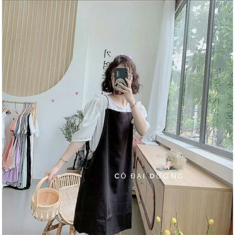 Sét yếm sơ mi trắng🍓 Yếm Babydoll Tầng Vintage Dễ Thương Oneboutique | BigBuy360 - bigbuy360.vn