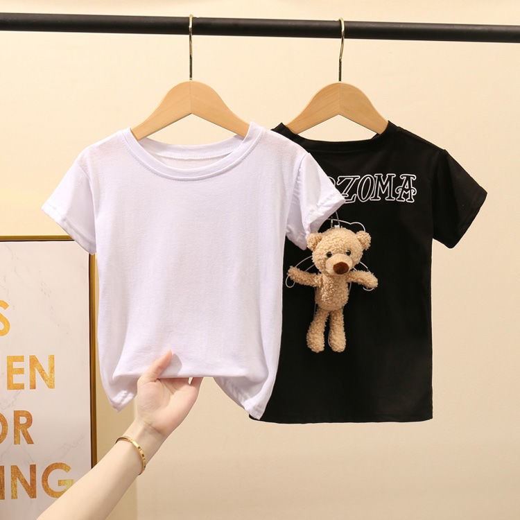 Set Áo Thun Ngắn Tay Cổ Tròn + Quần Dài Lưng Thun Ống Rộng Thời Trang Cho Bé