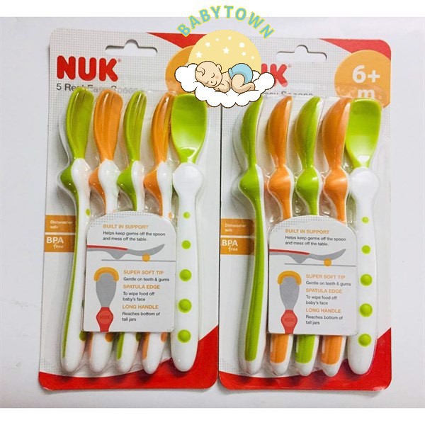 BỘ 5 THÌA - MUỖNG MỀM NUK - CHÍNH HÃNG