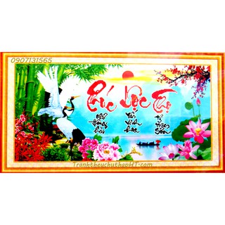 Tranh đính đá Phúc lộc thọ DF024 (tự làm)