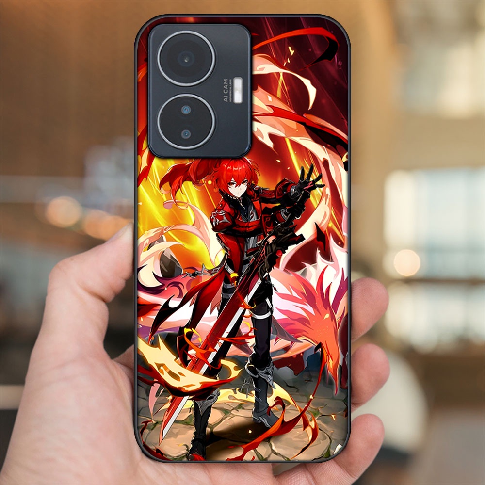 Ốp lưng Vivo Y55 2022 viền đen in hình Diluc Genshin Impact