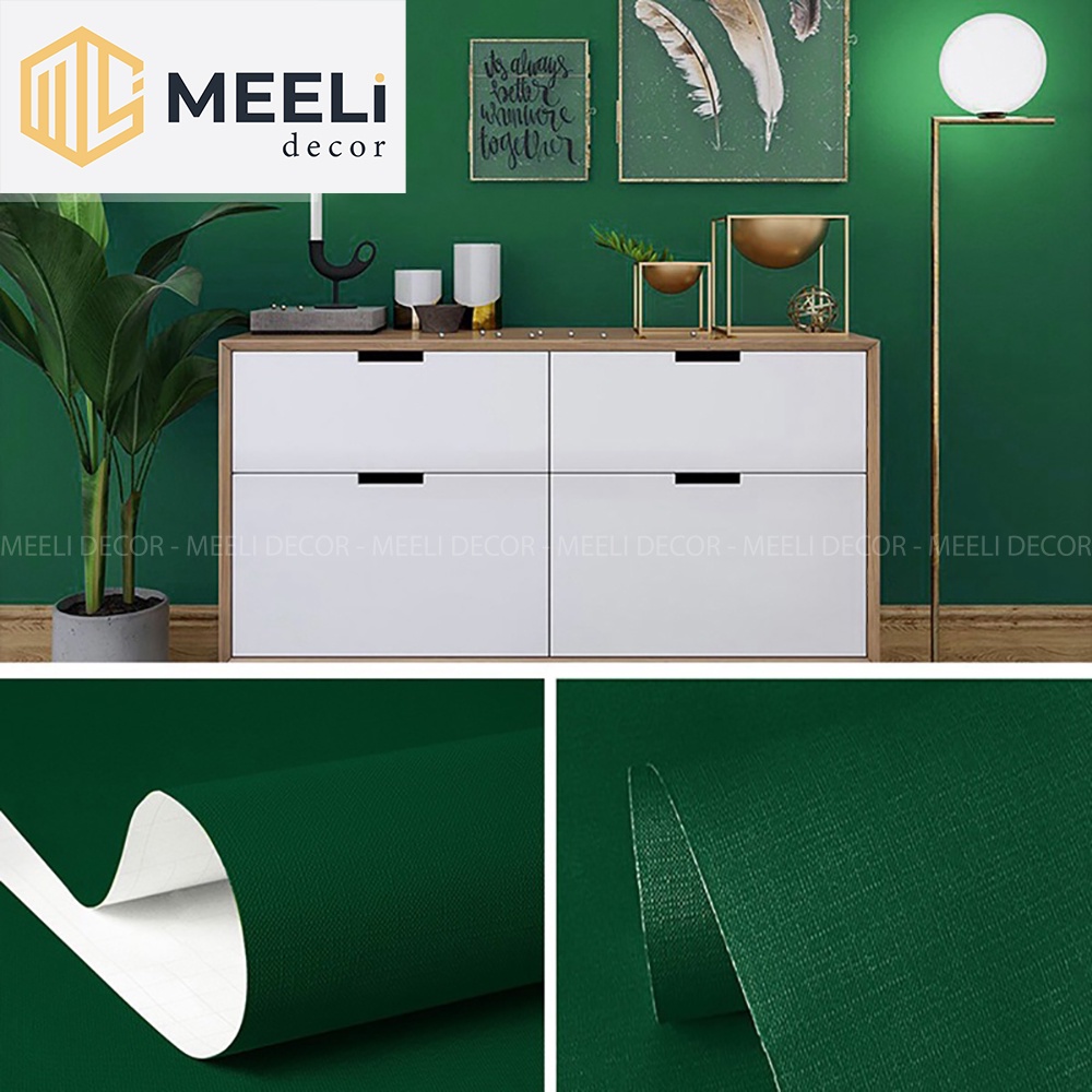 Giấy dán tường trơn màu pastel Meeli Decor decal dán tường phòng ngủ, khổ rộng 45cm, ME15