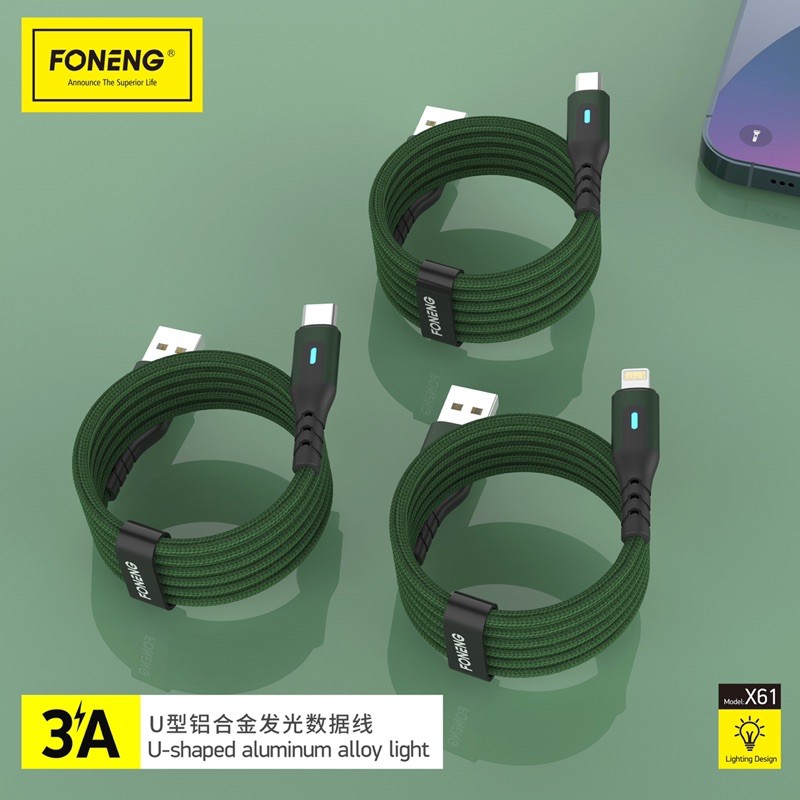 Cáp dữ liệu hình chữ U hợp kim nhôm FONENG X61